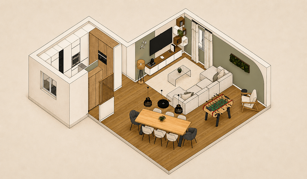 IA en architecture : réelle opportunité ou une nouvelle exigence à maîtriser ? ia architecture sketchup illustre sejour partenaire3d